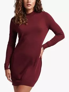 Мини-платье Superdry из мериносовой шерсти с длинными рукавами, цвет Deep Port Marl
