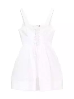 Мини-платье Sutton со шнуровкой STAUD, белый
