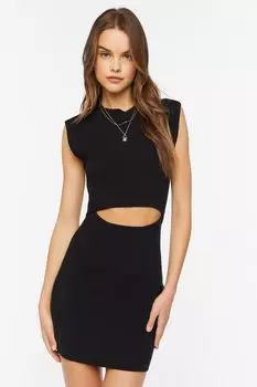 Мини-платье-свитер с вырезами Forever 21, черный