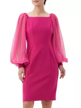 Мини-платье Tamadachi с тюлевыми рукавами Trina Turk, цвет fumiko fuchsia