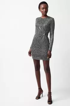 Мини платье Tamy с металлическим отливом French Connection, серебряный