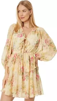 Мини-платье Tamziiy с V-образным вырезом GGT и завязкой спереди Ted Baker, цвет Tan