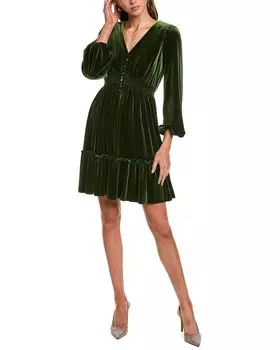Мини-платье Taylor Velvet, зеленый