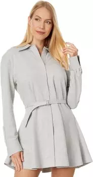 Мини-платье трапециевидного силуэта с рубашкой Boyfriend NK Norma Kamali, цвет Light Heather Grey