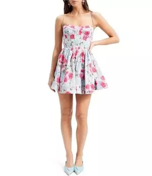 Мини-платье трапециевидной формы без рукавов с корсетом и цветочным принтом Bardot Elsie, цветочный