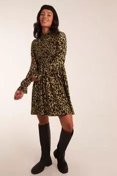 Мини-платье трапеции со сборками Blue Vanilla, зеленый