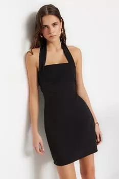 Мини-платье Trendyol приталенное, черный