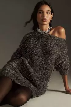 Мини-платье трикотажное Anthropologie, серый