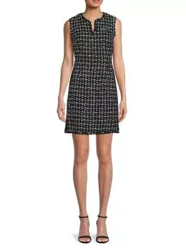 Мини - Платье Твидовое Karl Lagerfeld Paris, черный / белый