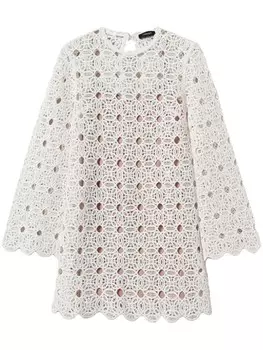 Мини-платье TWINSET, связанное крючком, белый