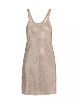 Мини-платье, украшенное кристаллами Stella McCartney, серебряный