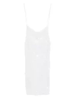 Мини-платье, украшенное пайетками Roberta Einer, белый