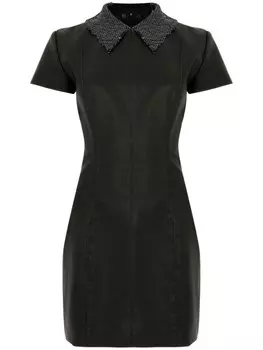 Мини-платье, украшенное стразами MSGM, черный