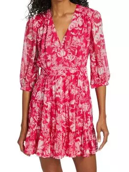 Мини-платье Ulia Surplice с принтом Ba&Sh, цвет Color