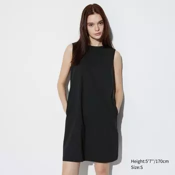 Мини-платье Uniqlo Airism без рукавов, черный