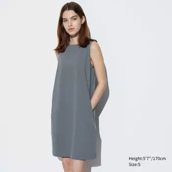 Мини-платье Uniqlo Airism без рукавов, серый