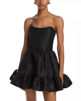 Мини-платье V. Chapman Ginny с корсетом и шнуровкой на спине, черный