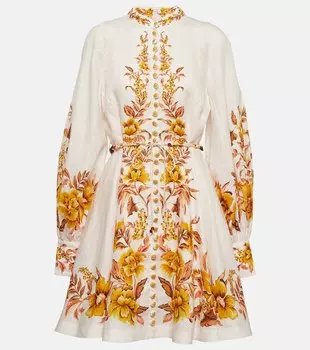 Мини-платье Vacay из льна с принтом ZIMMERMANN, разноцветный
