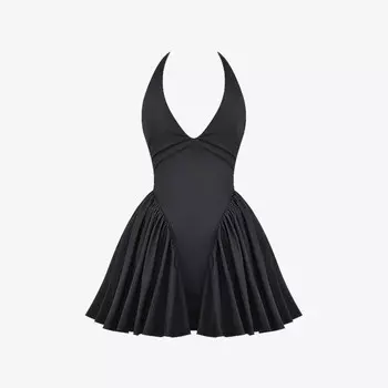 Мини-Платье Valentia с глубоким вырезом из эластичного хлопка House Of Cb, черный