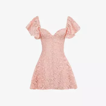 Мини-Платье Verity с вырезом в форме сердца, вышитое кружевом House Of Cb, розовый