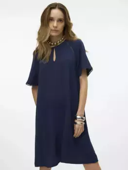 Мини-платье Vero Moda "VMALVA GITTE SS SHORT DRESS WVN GA", синий
