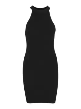 Мини-платье Vero Moda "VMGOLD SL O-NECK SHORT DRESS", черный