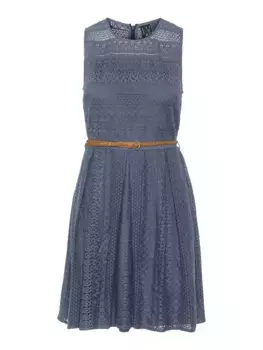Мини-платье Vero Moda "VMHONEY LACE S/L O-NECK SHORT DRESS WVN", синий