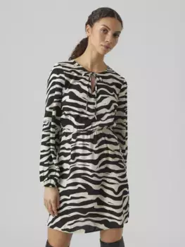 Мини-платье Vero Moda "VMSHILAH NAJA LS SHORT DRESS WVN GA", цвет Birch Aop:Perla