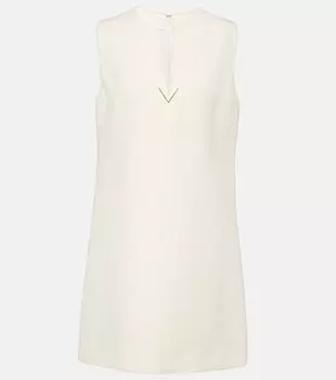 Мини-платье vgold из шерсти и шелка Valentino, белый