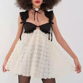 Мини платье Victoria's Secret For Love & Lemon Poppy, слоновая кость