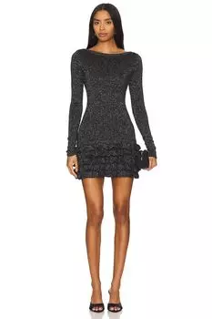 Мини-Платье vira с люрексом Majorelle, черный