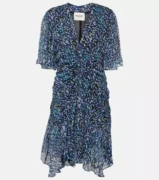 Мини-платье vivienne со сборками и леопардовым принтом Marant Etoile, мультиколор