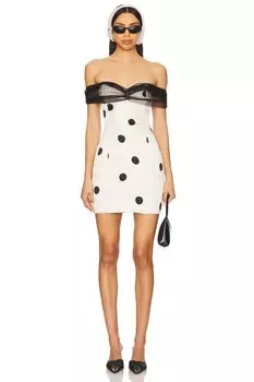 Мини-платье в горошек Dorothy от For Love & Lemons, cream