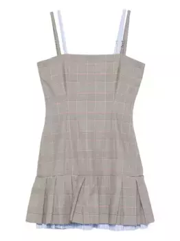 Мини-платье в клетку с плиссировкой Charles Jeffrey Loverboy, нейтральный