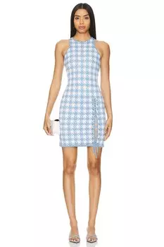 Мини-Платье в ломаную клетку Fleur Du Mal, голубой
