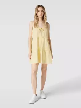 Мини-платье в многоярусном образе Tommy Jeans, светло-желтый