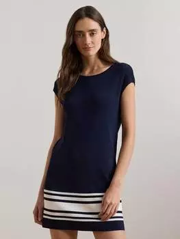 Мини-платье в полоску hadell с подолом Ralph Lauren, темно-синий/белый