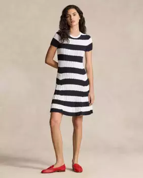 Мини-платье в полоску с коротким рукавом Polo Ralph Lauren, мультиколор