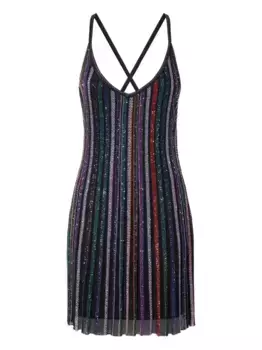 Мини-платье в полоску с пайетками Missoni, черный