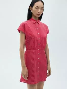 Мини-платье в поп-полоску Mango, цвет Red/White