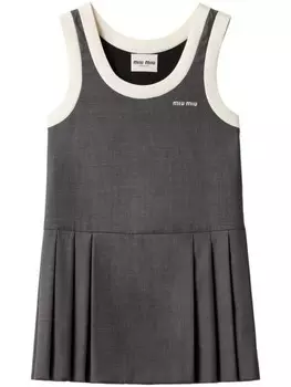 Мини-платье в стиле гризайль Miu Miu, серый