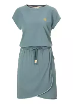 Мини-платье в стиле рэгвир "MAIYLA ORG", с резинкой на талии и кулиской, юбка с эффектом запаха Ragwear, зеленый