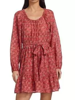 Мини-платье Xirena из смеси хлопка jia, кораловый