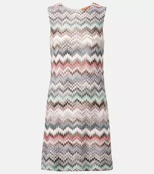 Мини-платье зигзаг Missoni, Multicolor white, blue, brown