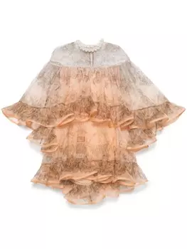Мини-платье ZIMMERMANN с декором, оранжевый