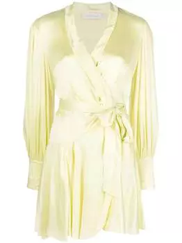Мини-платье Zimmermann Silk Wrap Lemon