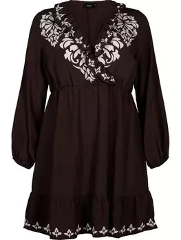 Мини платье Zizzi Dress MCOLORADO, темно-коричневый