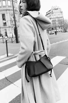 Мини-плиссированная сумка ZARA, коричневый