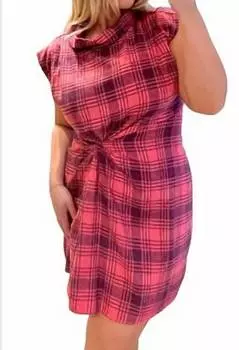 Мини-плиссированное платье Hudson Plaid в цвете гибискус Stateside, цвет hibiscus