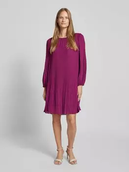 Мини-плиссированное платье с круглым вырезом s.Oliver BLACK LABEL, фиолетовый